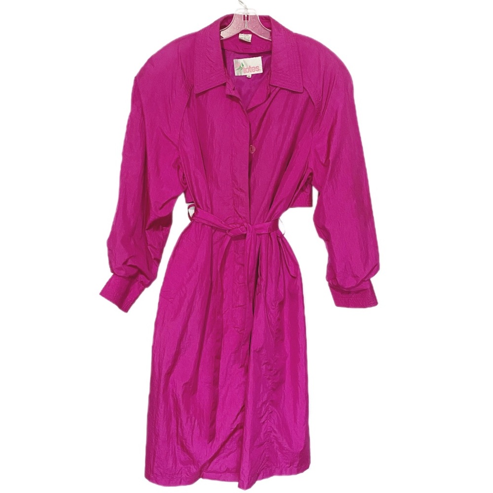 Barbie Core Vintage Pink a trench coat Rain Coat belted ( size 12)